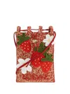 Loewe Strawberry-embellishment Raffia Crossbody Bag In Brown