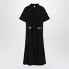 Loewe Belted Dress Lightweight Stretch Viscose Cady In Black