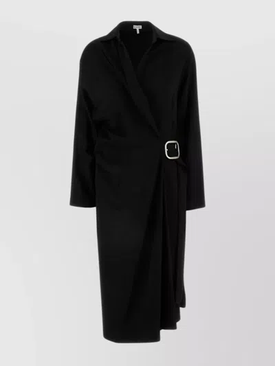 LOEWE STRETCH CADY DRESS BELTED WAIST