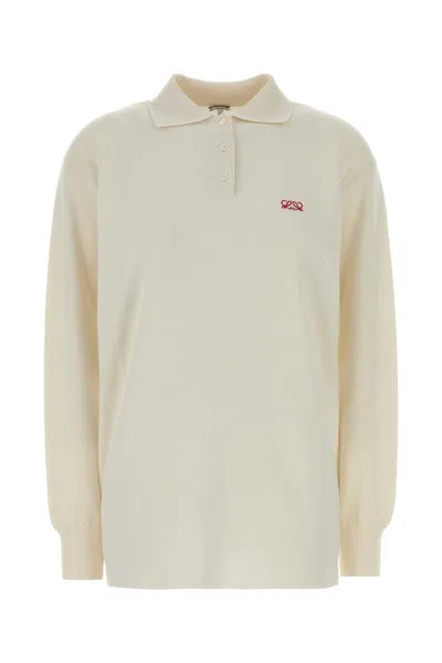 Loewe Stretch Cashmere-blend Polo Shirt In White
