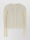 Loewe Stretch Mohair Blend Cardigan With Long Sleeves In Neutral
