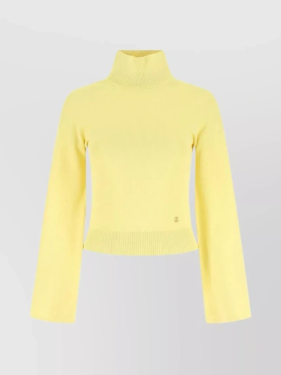 Loewe Stretch Turtleneck Sweater In Viscose Blend In Yellow