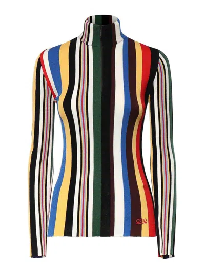 Loewe Stretch Viscose Blend Top In Black