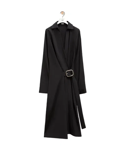 LOEWE LOEWE LONG-SLEEVED BELTED MIDI DRESS