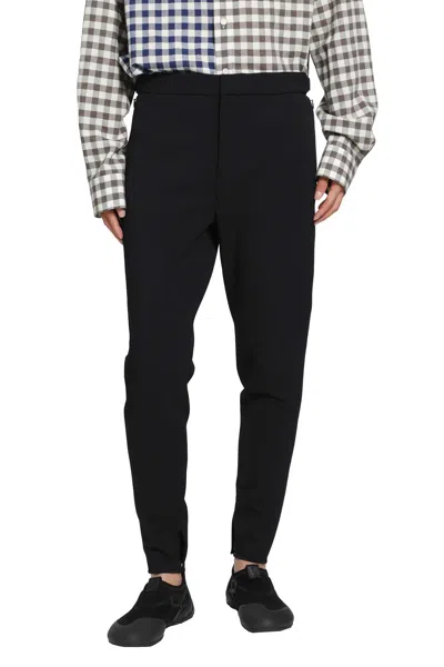 Loewe Stretch Wool Blend Trousers In Black