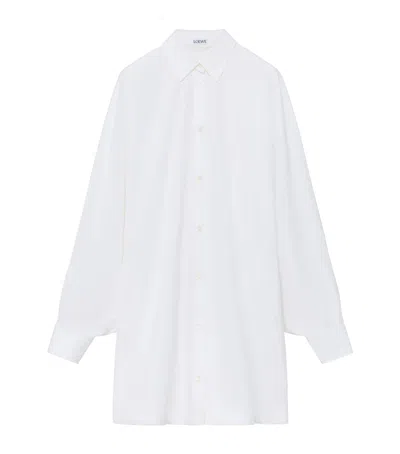 Loewe Stretch-cotton Midi Shirt Dress In White