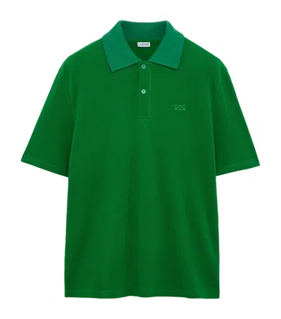 Loewe Stretch-cotton Polo Shirt In Green