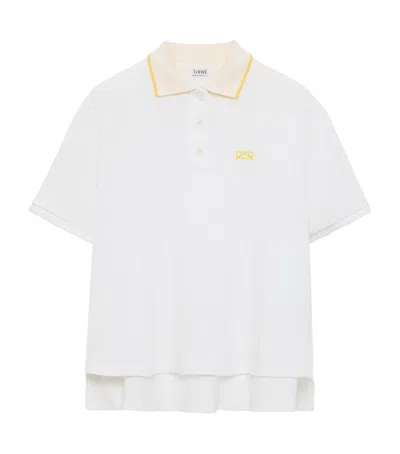 Loewe Stretch-cotton Polo Shirt In White