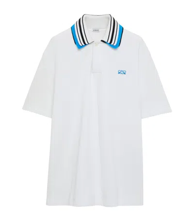 Loewe Stretch-cotton Polo Shirt In White