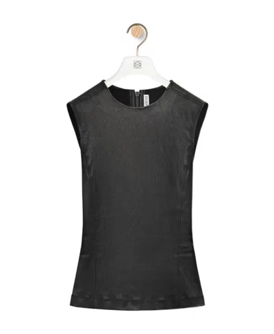 Loewe Stretched Zipped Tank Top In Black