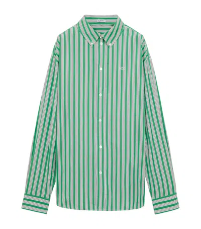 Loewe Stripe Anagram Shirt In Green