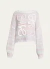 Loewe Anagram Wool-blend Sweater In White Pink