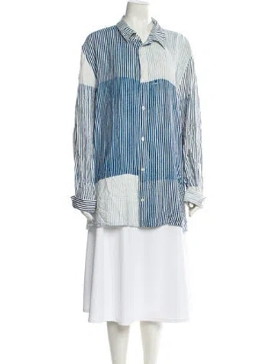 Pre-owned Loewe Striped Anagram Striped Tunic In Blue