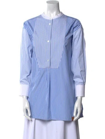 Pre-owned Loewe Striped Anagram Striped Tunic In Blue