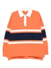 Loewe Embroidered Anagram Long-sleeved Polo T-shirt In Orange