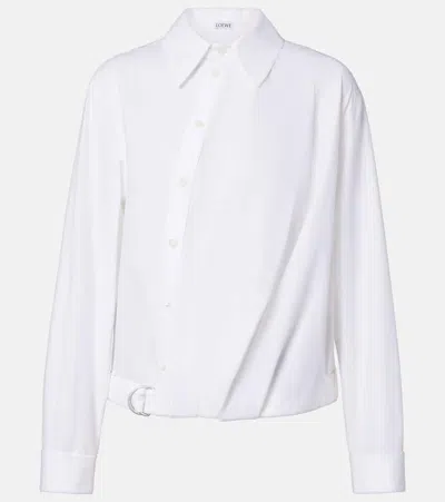 Loewe Striped Cotton Poplin Shirt In White