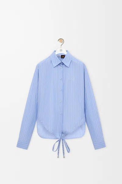 Loewe Striped Cotton Shirt In Blue