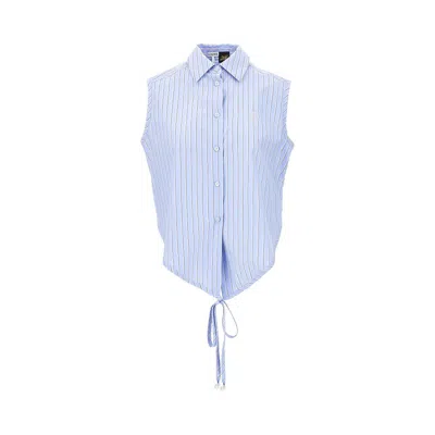 Loewe Striped Cotton Sleeveless Shirt In Blue