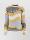 Loewe Womens Multicolor Stripe-pattern Crewneck Knitted Jumper