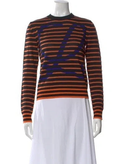 Pre-owned Loewe Striped Crew Neck Sweater In Black