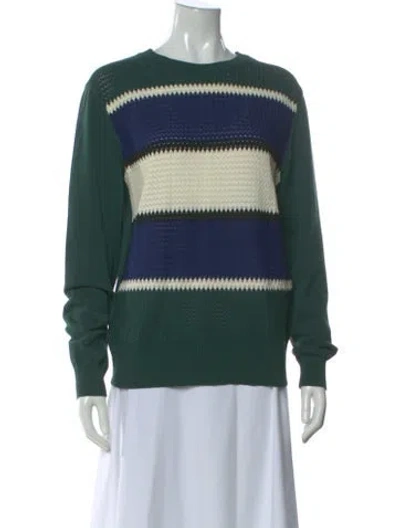 Pre-owned Loewe Striped Crew Neck Sweater In Green