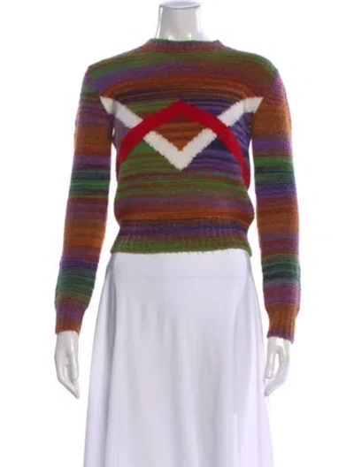 Pre-owned Loewe Striped Crew Neck Sweater In Purple