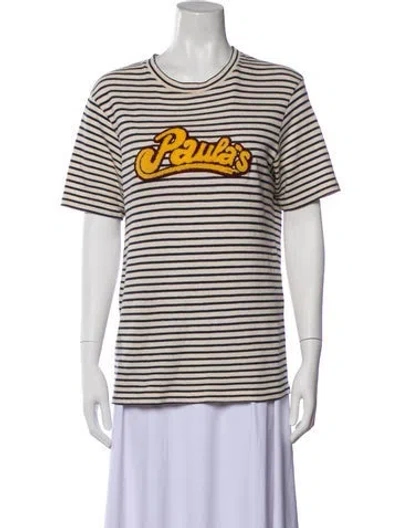 Pre-owned Loewe Striped Crew Neck T-shirt In Neutral