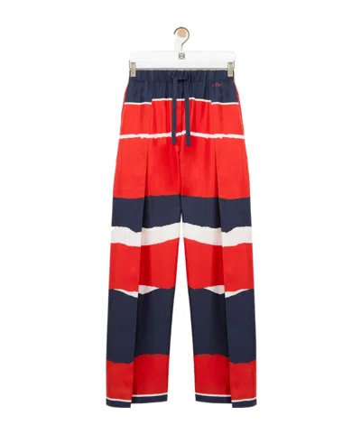 Loewe Striped Drawstring Pyjama Trousers In Brown