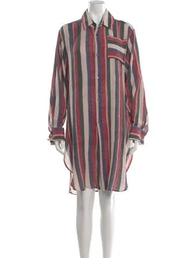 Pre-owned Loewe Striped Knee-length Dress W/ Tags In Red