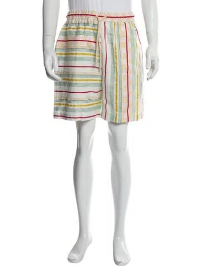 Pre-owned Loewe Striped Knee-length Shorts In White