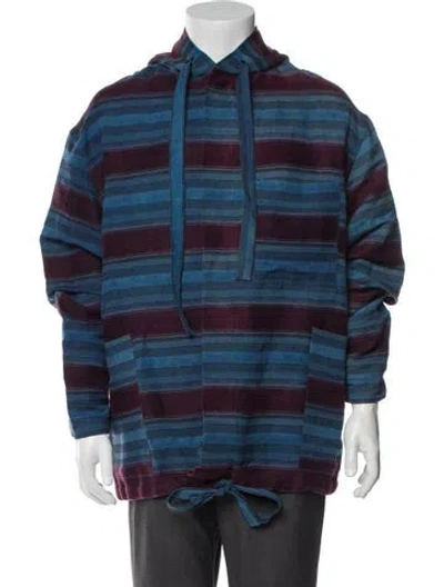 Pre-owned Loewe Striped Linen Denim Jacket In Blue