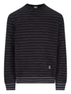Loewe Striped Logo-embroidered Sweater In Black