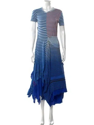 Pre-owned Loewe Striped Long Dress In Blue