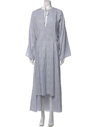 Pre-owned Loewe Striped Long Dress In Blue/neutrals