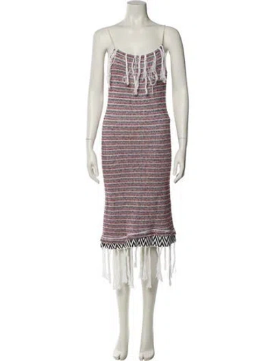 Pre-owned Loewe Striped Long Dress In Multi