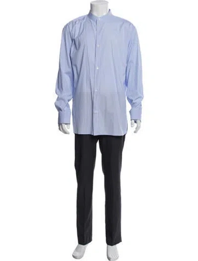 Pre-owned Loewe Striped Long Sleeve Dress Shirt In Blue