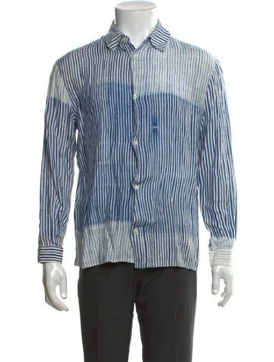 Pre-owned Loewe Striped Long Sleeve Shirt In Blue