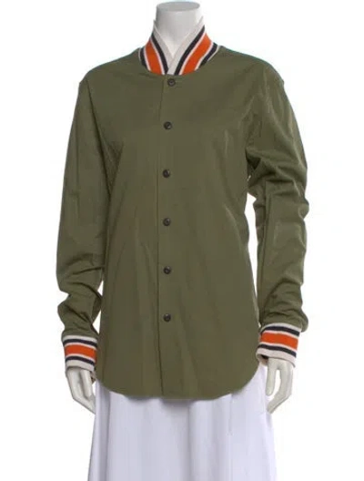 Pre-owned Loewe Striped Long Sleeve Shirt In Green