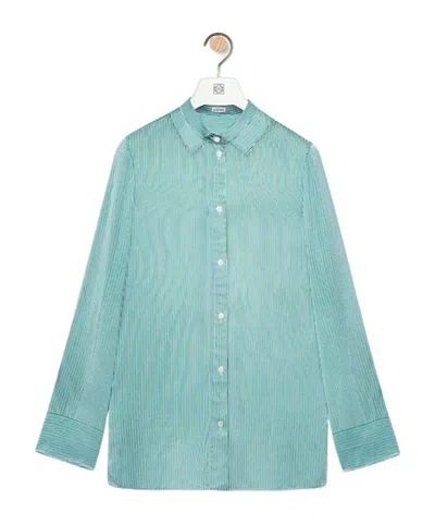 Loewe Striped Long-sleeved Shirt In Blue