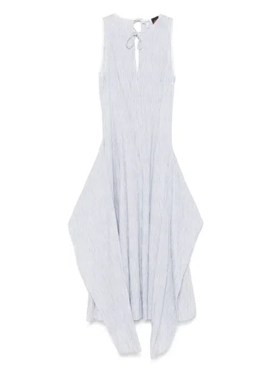 Loewe Cotton Blend Wrap Dress In Blue