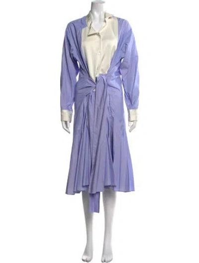 Pre-owned Loewe Striped Midi Length Dress In Blue