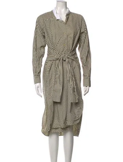 Pre-owned Loewe Striped Midi Length Dress In Neutrals
