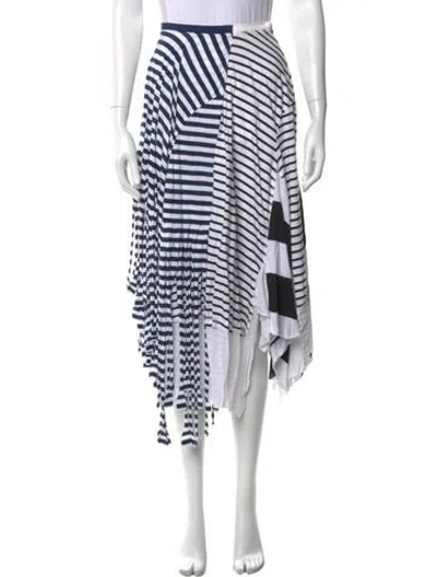 Pre-owned Loewe Striped Midi Length Skirt In Blue