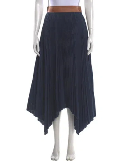 Pre-owned Loewe Striped Midi Length Skirt W/ Tags In Blue