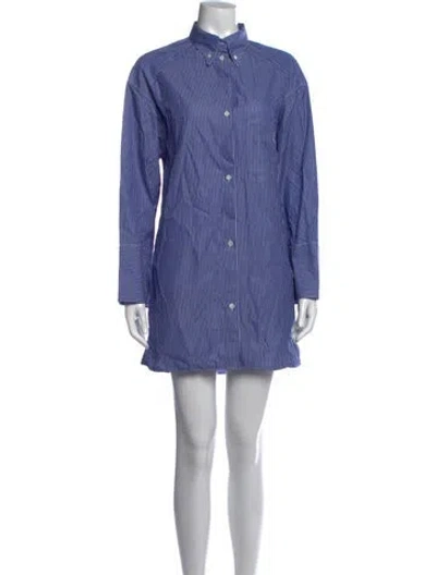 Pre-owned Loewe Striped Mini Dress In Blue