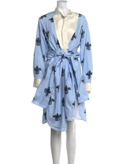 Pre-owned Loewe Striped Mini Dress In Blue