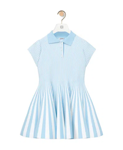 Loewe Striped Mini Dress In Blue