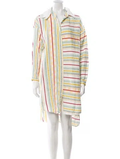 Pre-owned Loewe Striped Mini Dress In Yellow