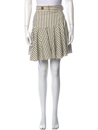 Pre-owned Loewe Striped Mini Skirt In Neutrals
