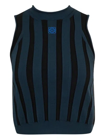 LOEWE STRIPED-PATTERN SLEEVELESS TOP